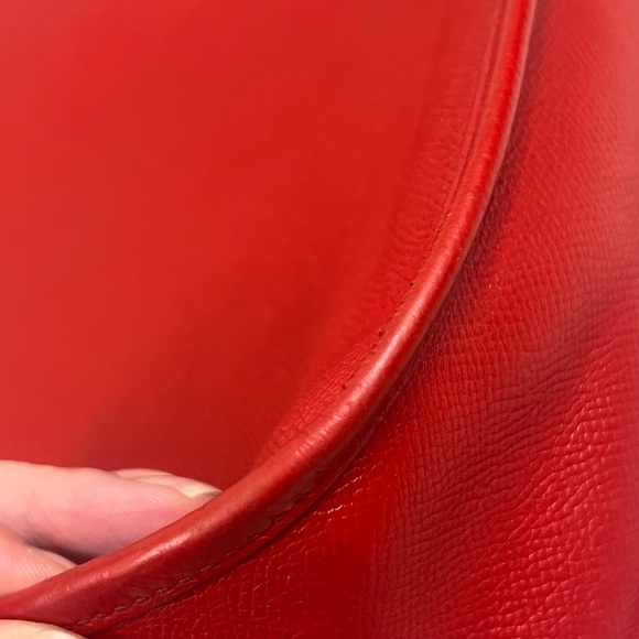 Hermes Evelyne Rouge GM Palladium Hardware dust bag Epsom leather L Stamp COA - Picture 11 of 17